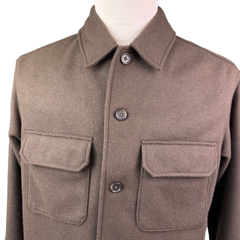 Uniqlo Mens Brown Button-Up Shirt Jacket Size M image 5